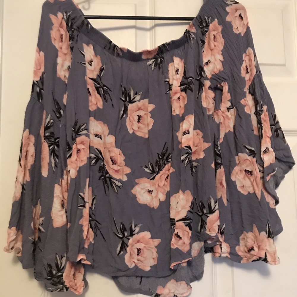 Super cute flare sleeve off the shoulder top
